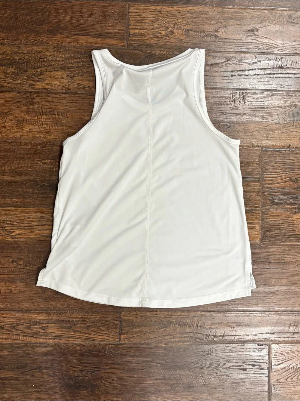 Girls Nike White Sleeveless Athletic Tank with Black Swoosh